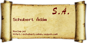 Schubert Ádám névjegykártya